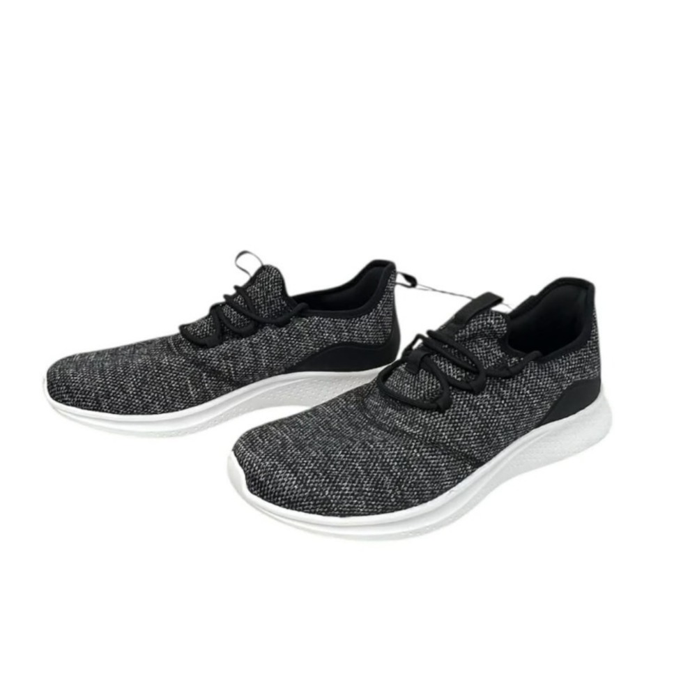 Avia Mens Comfort Sock Lightweight‎ 12W Black Tweed Athletic Foam Sneaker